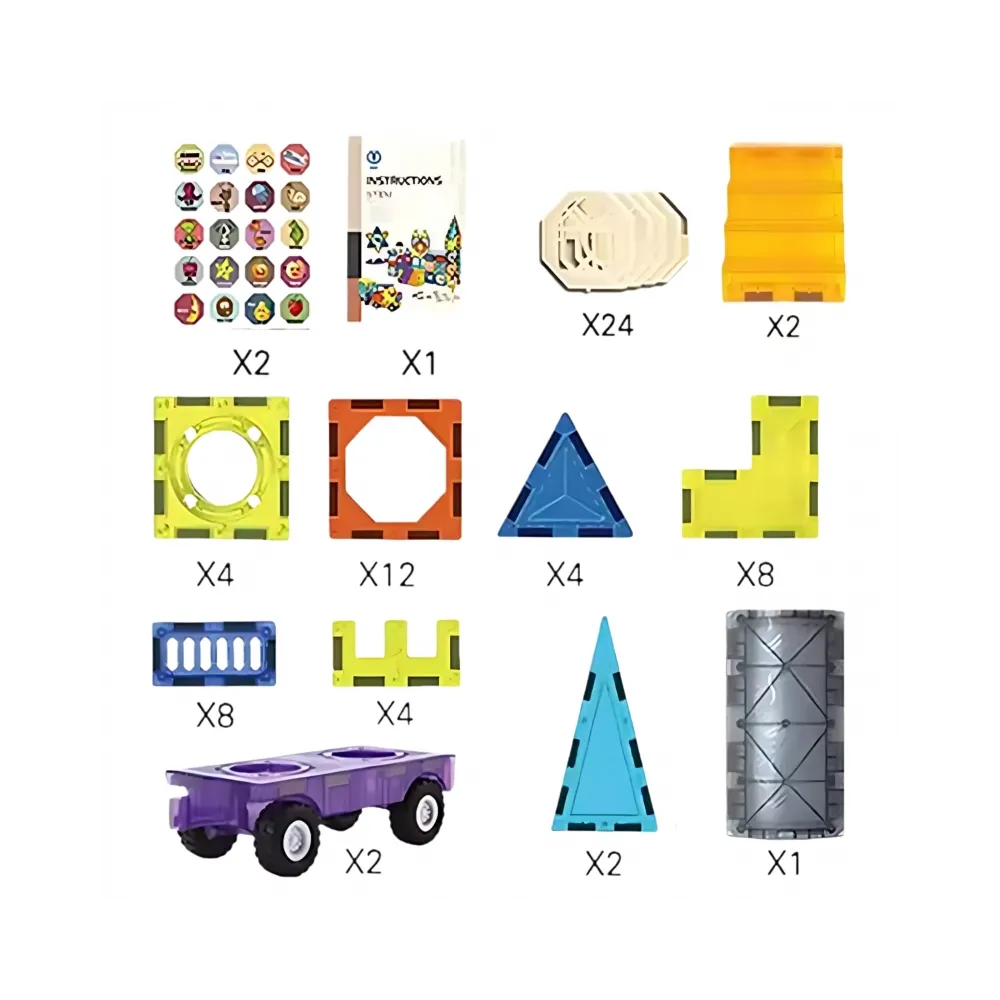 WOOPIE Klocki Magnetyczne 3D Zestaw Zamek Pojazdy 71el.