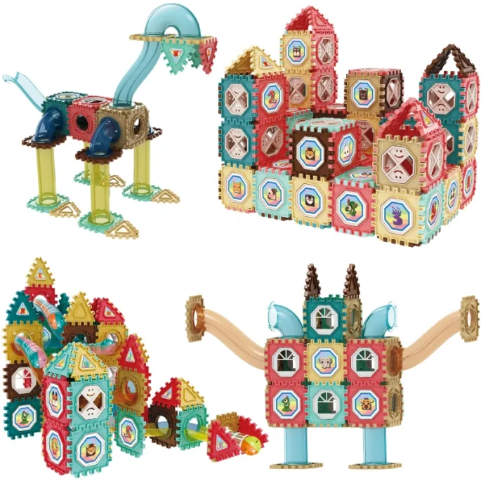 Zestaw edukacyjny z torami kulkowymi i różnorodnymi kolorami