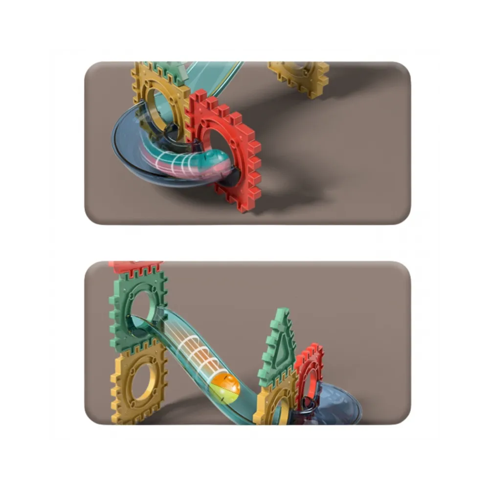 WOOPIE Klocki Konstrukcyjne 3D Zestaw Edukacyjny Tor Kulkowy Kulodrom Wafle 228el.