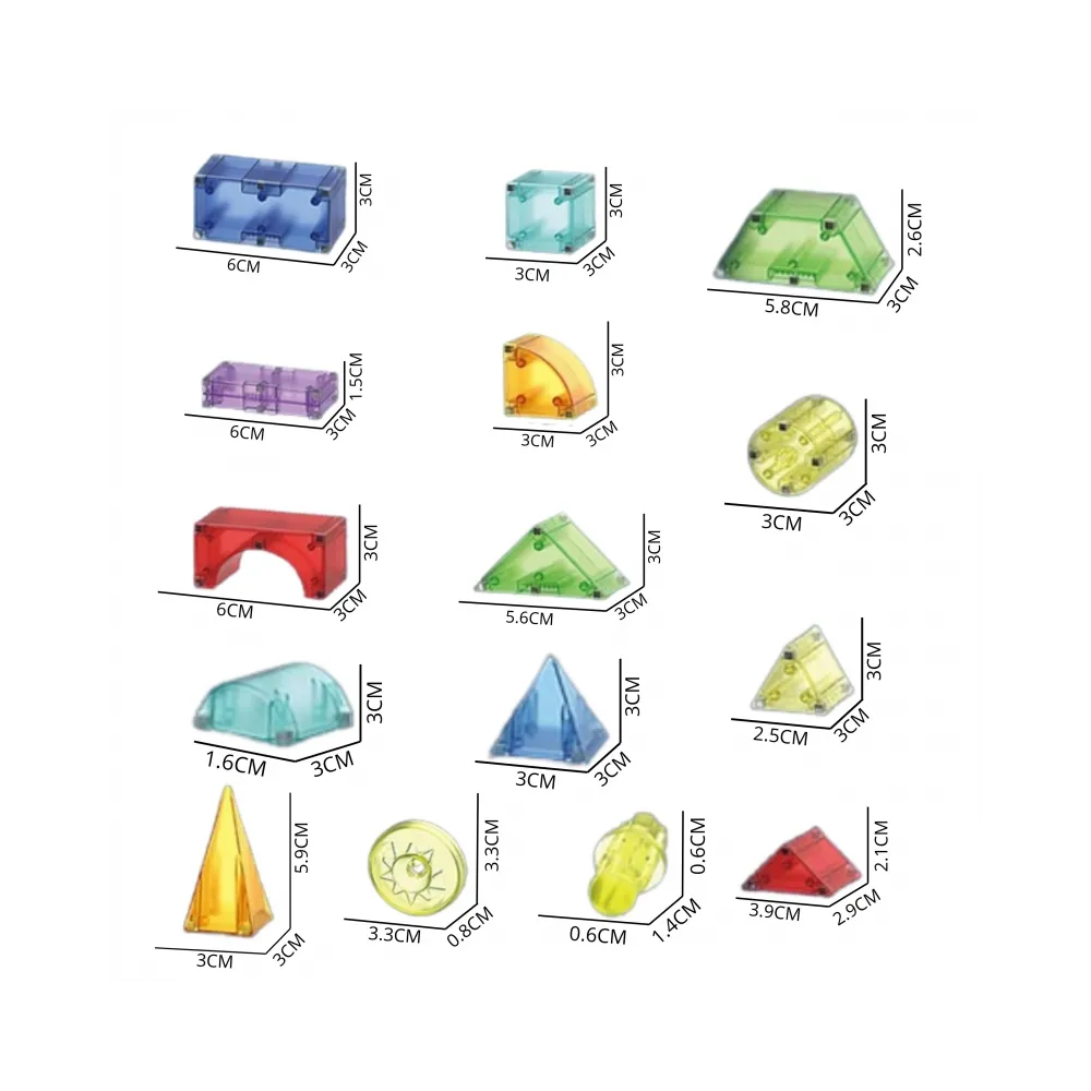 WOOPIE Klocki Magnetyczne Konstrukcyjne Sześciany 3D Zestaw Edukacyjny 63 el.