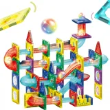 Magnetyczny kulodrom z świecącymi kulkami LED do kreatywnej zabawy