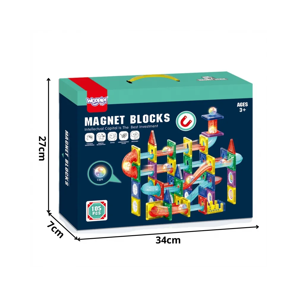 Kolorowe klocki i tor kulkowy do rozwijania wyobraźni i koordynacji