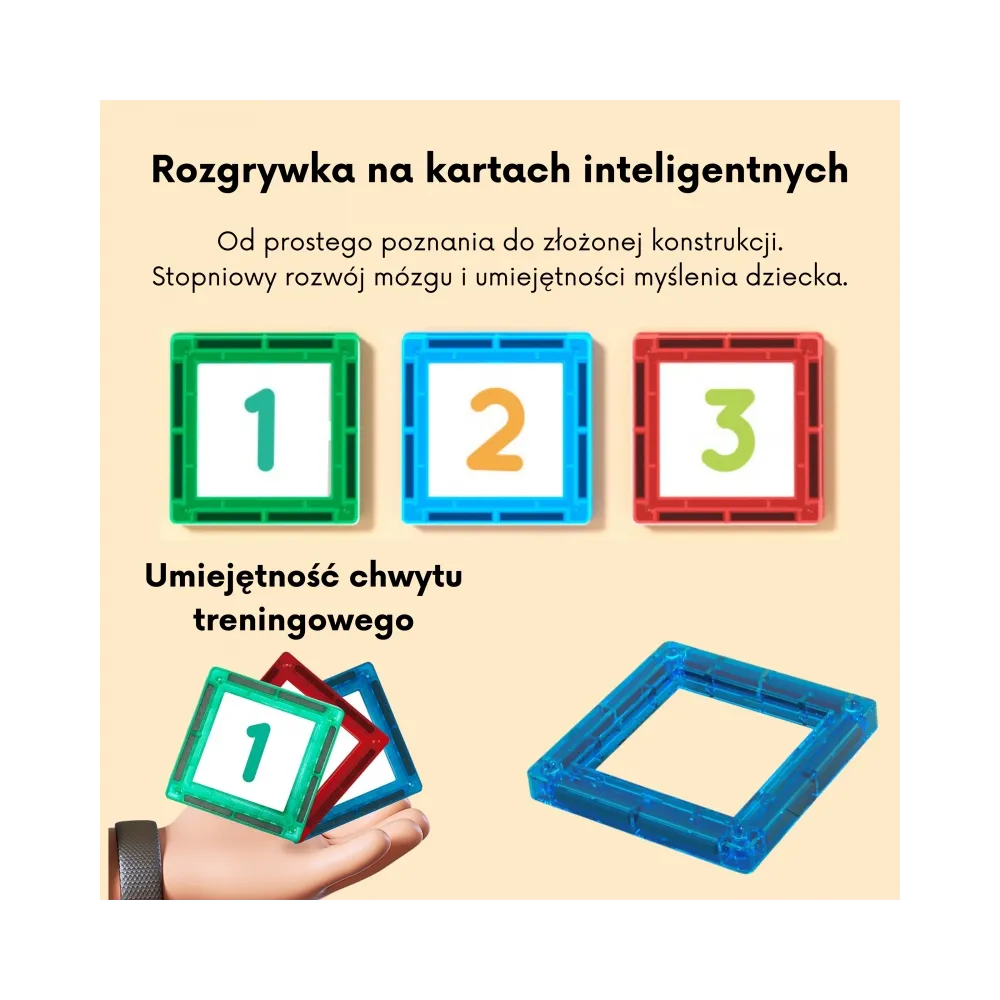 WOOPIE Klocki Magnetyczne Konstrukcyjne 3D Zestaw Edukacyjny Nauka Liczenia 70 el.