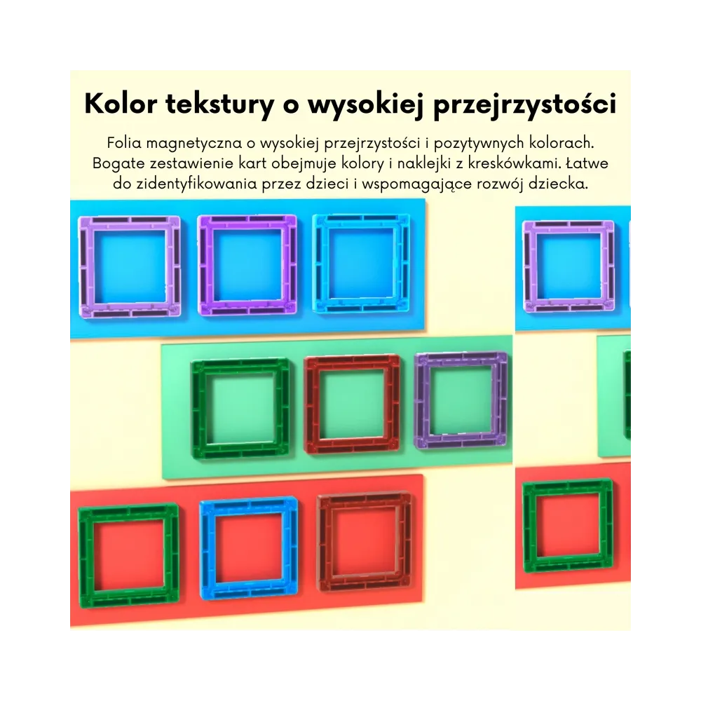 WOOPIE Klocki Magnetyczne Konstrukcyjne 3D Zestaw Edukacyjny Nauka Liczenia 70 el.