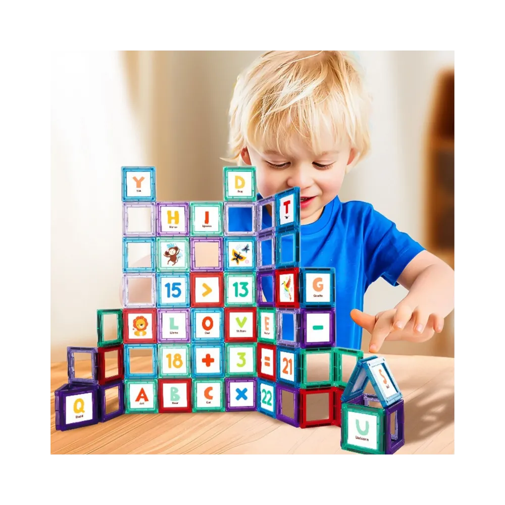 WOOPIE Klocki Magnetyczne Konstrukcyjne 3D Zestaw Edukacyjny Nauka Liczenia 70 el.