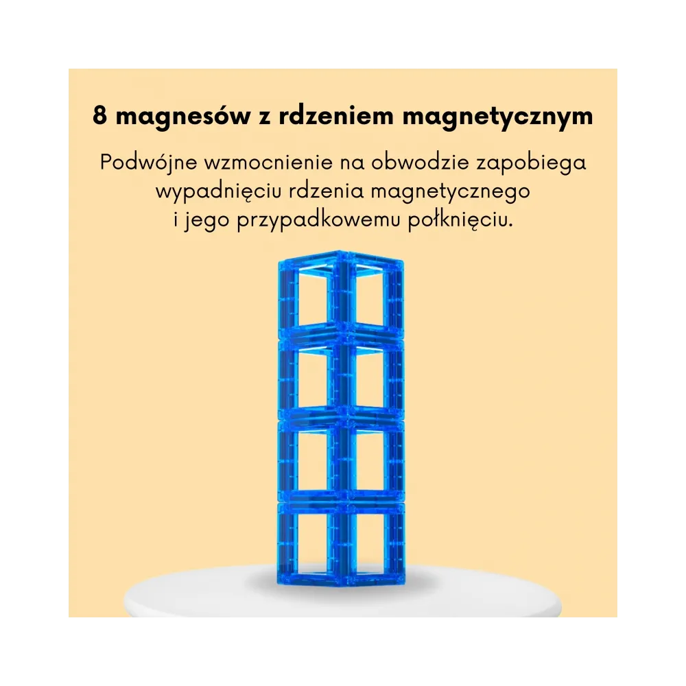 WOOPIE Przestrzenne Klocki Magnetyczne Nauka Liter 70 Elementów