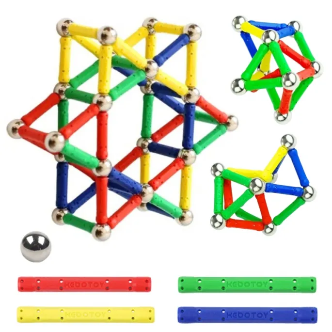 Zestaw klocków konstrukcyjnych WOOPIE z 58 elementami.