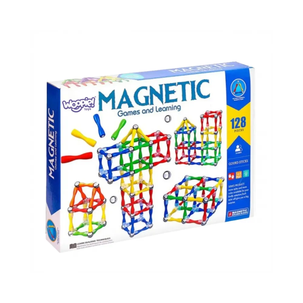 WOOPIE Klocki Magnetyczne Konstrukcyjne 3D 128 el. XXL
