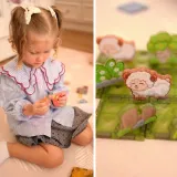 WOOPIE Klocki Magnetyczne Konstrukcyjne Świecące 3D Świat Zwierząt 124el.