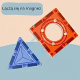 WOOPIE Klocki Magnetyczne Konstrukcyjne 3D Zestaw Edukacyjny Tor Kulkowy Kulodrom 113 el.