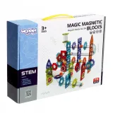 WOOPIE Klocki Magnetyczne Konstrukcyjne 3D Zestaw Edukacyjny Tor Kulkowy Kulodrom 113 el.