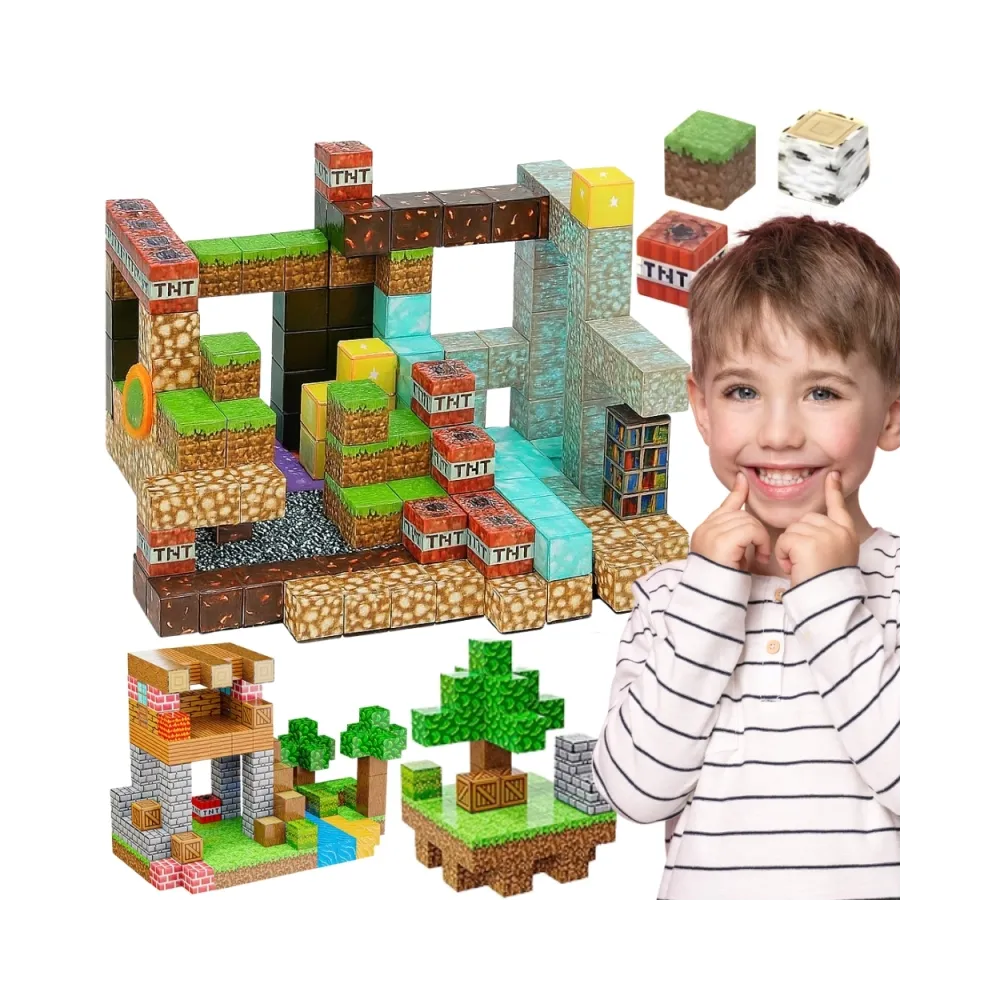 WOOPIE Klocki Magnetyczne Konstrukcyjne Sześciany 3D Zestaw Edukacyjny 63 el.