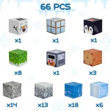 Klocki konstrukcyjne WOOPIE z zimowymi motywami, idealne na prezent dla dziecka