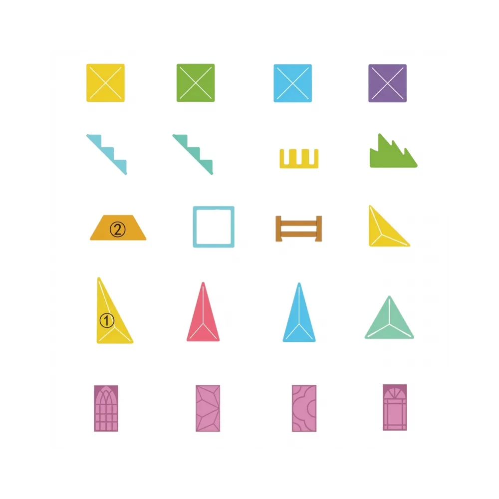 WOOPIE Klocki Magnetyczne Konstrukcyjne 3D Zestaw Edukacyjny Bajkowy Zamek 55el.