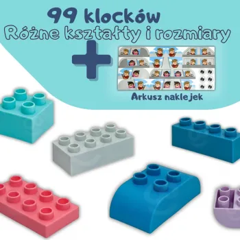 WOOPIE Klocki Soft Blocks Zestaw 99 Elementów w Pudełku