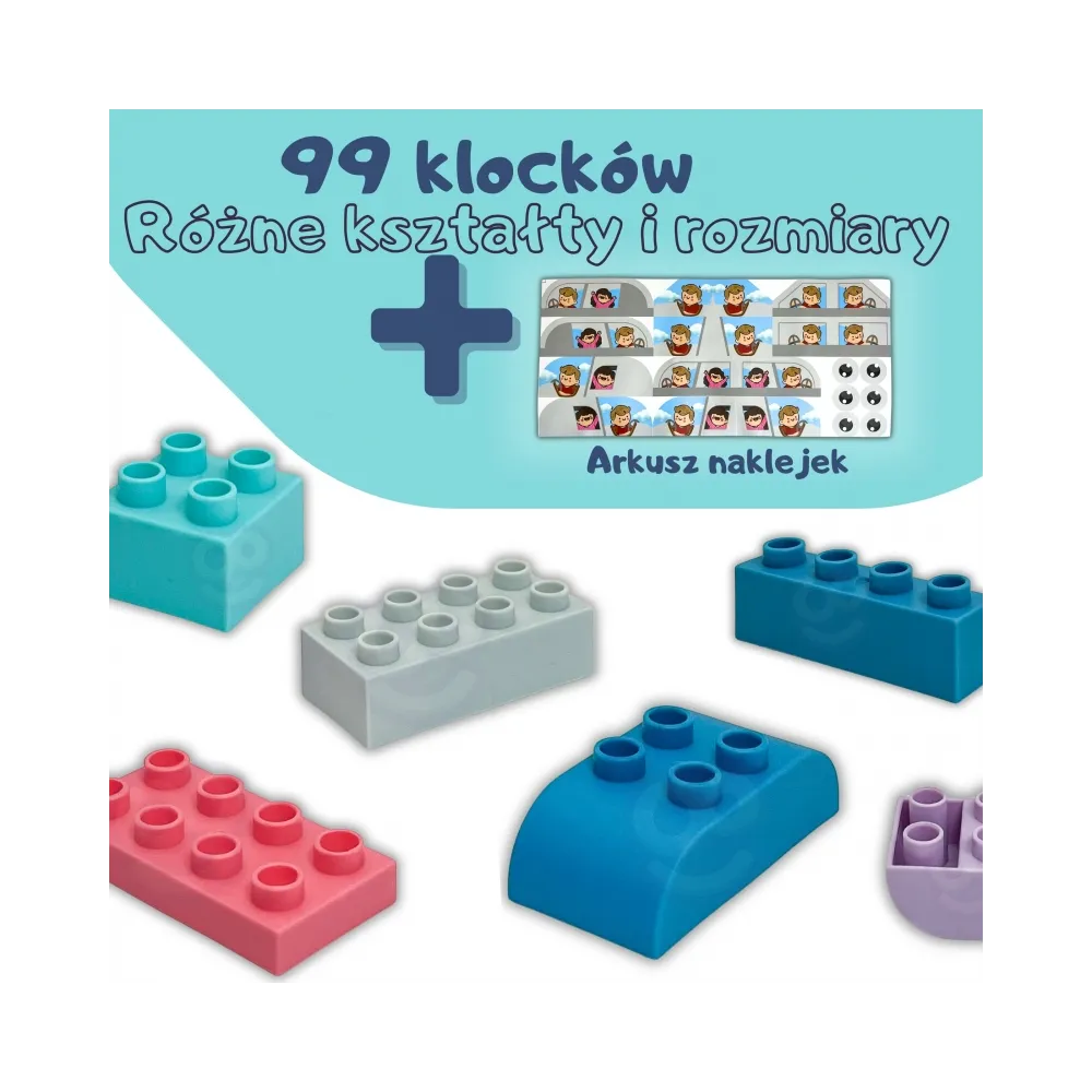 WOOPIE Klocki Soft Blocks Zestaw 99 Elementów w Pudełku