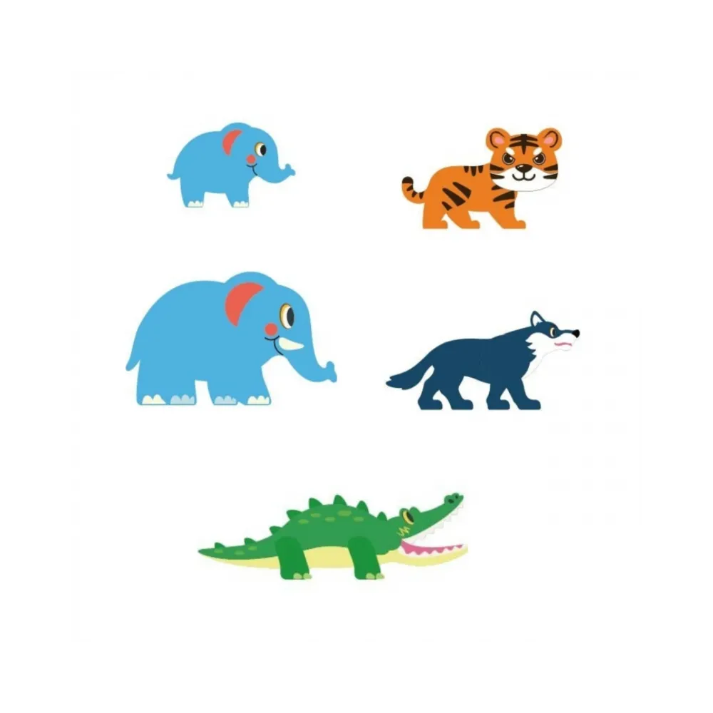 WOOPIE Klocki Magnetyczne Konstrukcyjne 3D Zestaw Edukacyjny Zwierzęta Dżungli 45el.