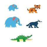 WOOPIE Klocki Magnetyczne Konstrukcyjne 3D Zestaw Edukacyjny Zwierzęta Dżungli 45el.