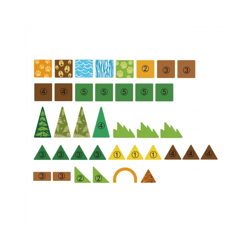 WOOPIE Klocki Magnetyczne Konstrukcyjne 3D Zestaw Edukacyjny Zwierzęta Dżungli 45el.