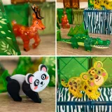 WOOPIE Klocki Magnetyczne Konstrukcyjne 3D Zestaw Edukacyjny Rzadkie Zwierzęta 45el.