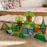 WOOPIE Klocki Magnetyczne Konstrukcyjne 3D Zestaw Edukacyjny Rzadkie Zwierzęta 45el.