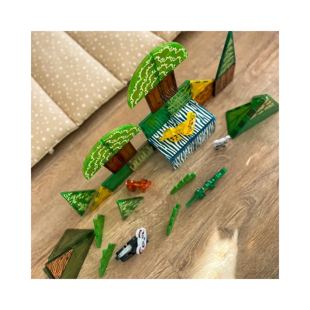 WOOPIE Klocki Magnetyczne Konstrukcyjne 3D Zestaw Edukacyjny Rzadkie Zwierzęta 45el.