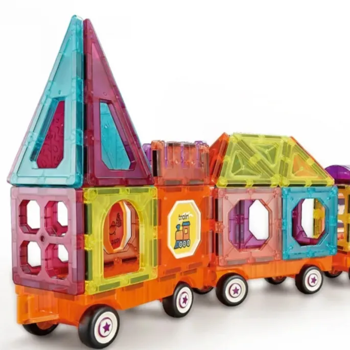 Klocki magnetyczne rozwijające wyobraźnię i kreatywność.