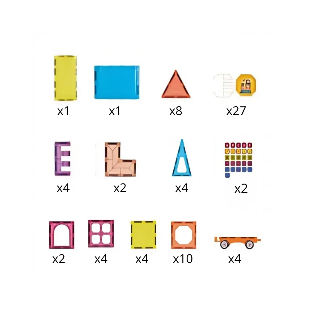 WOOPIE Klocki Magnetyczne 3D Zestaw Pociąg 71el.