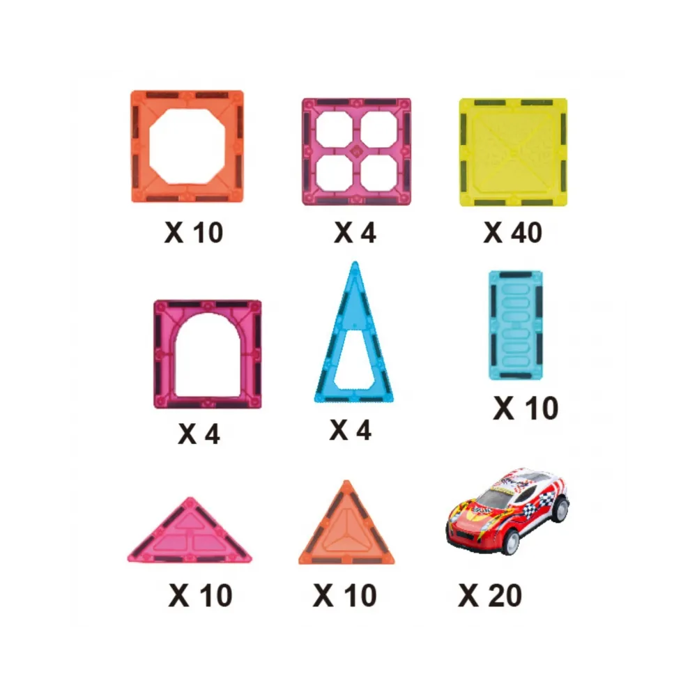 WOOPIE Magnetyczne Klocki Konstrukcyjne 7,5 cm Parking 112 el