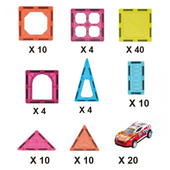 Zestaw klocków z metalowymi autkami do zabawy