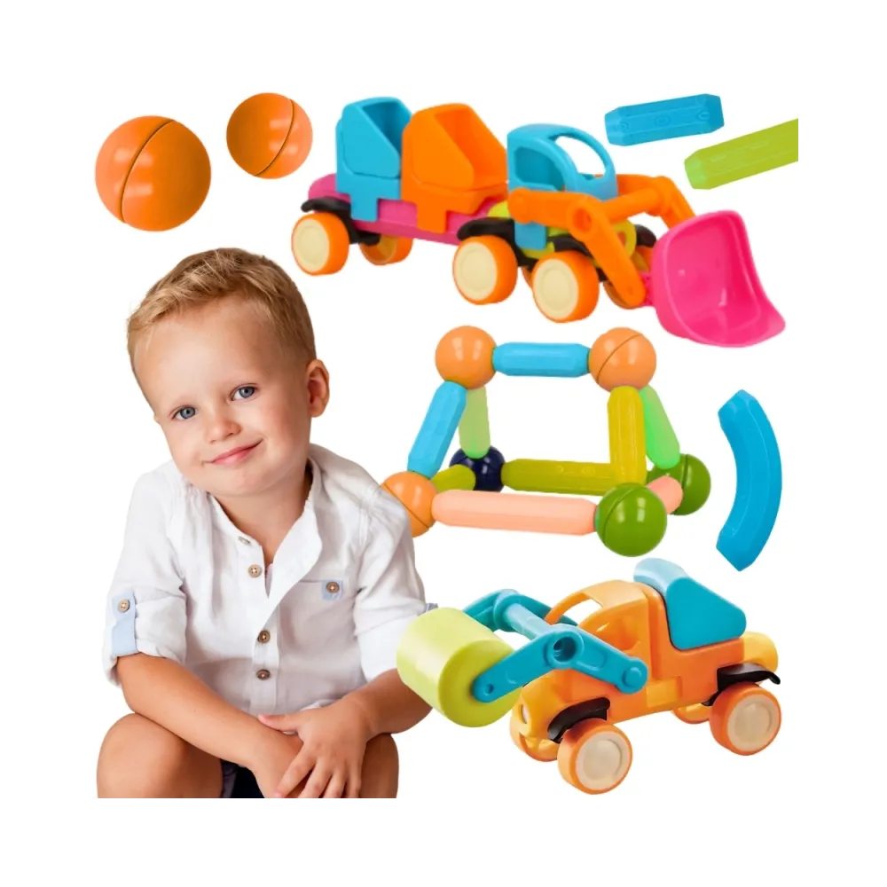 WOOPIE Magnetyczne Klocki Konstrukcyjne Pojazdy 52 el.