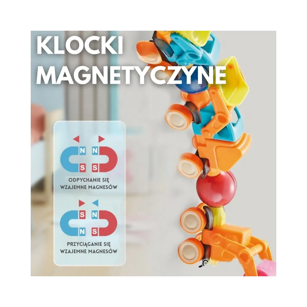 WOOPIE Magnetyczne Klocki Konstrukcyjne Pojazdy 52 el.
