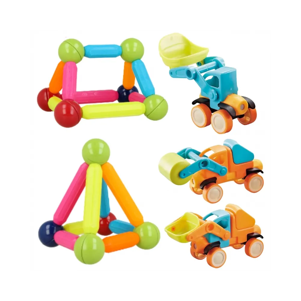 WOOPIE Magnetyczne Klocki Konstrukcyjne Pojazdy 52 el.