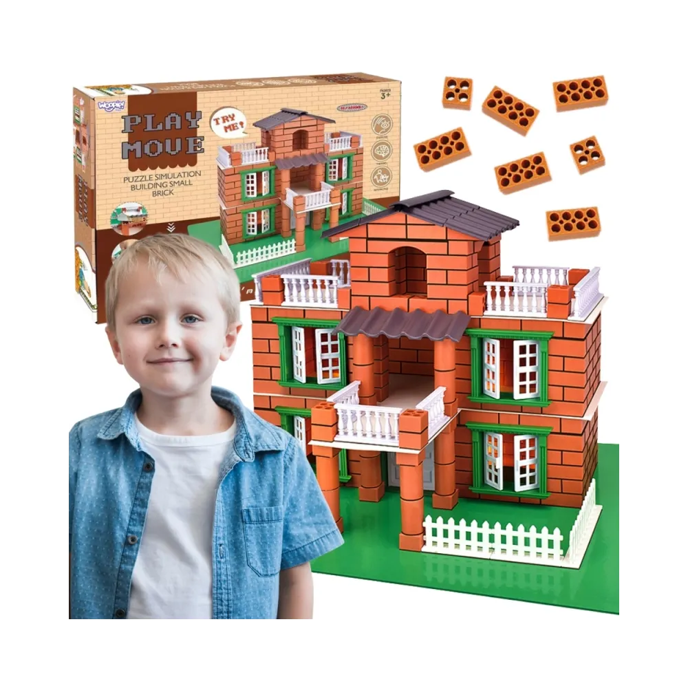 Zestaw cegiełek do budowy willi dla dzieci