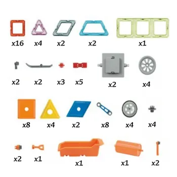 WOOPIE Klocki Magnetyczne Kolorowe 3D Pojazdy Zestaw STEAM 80el.