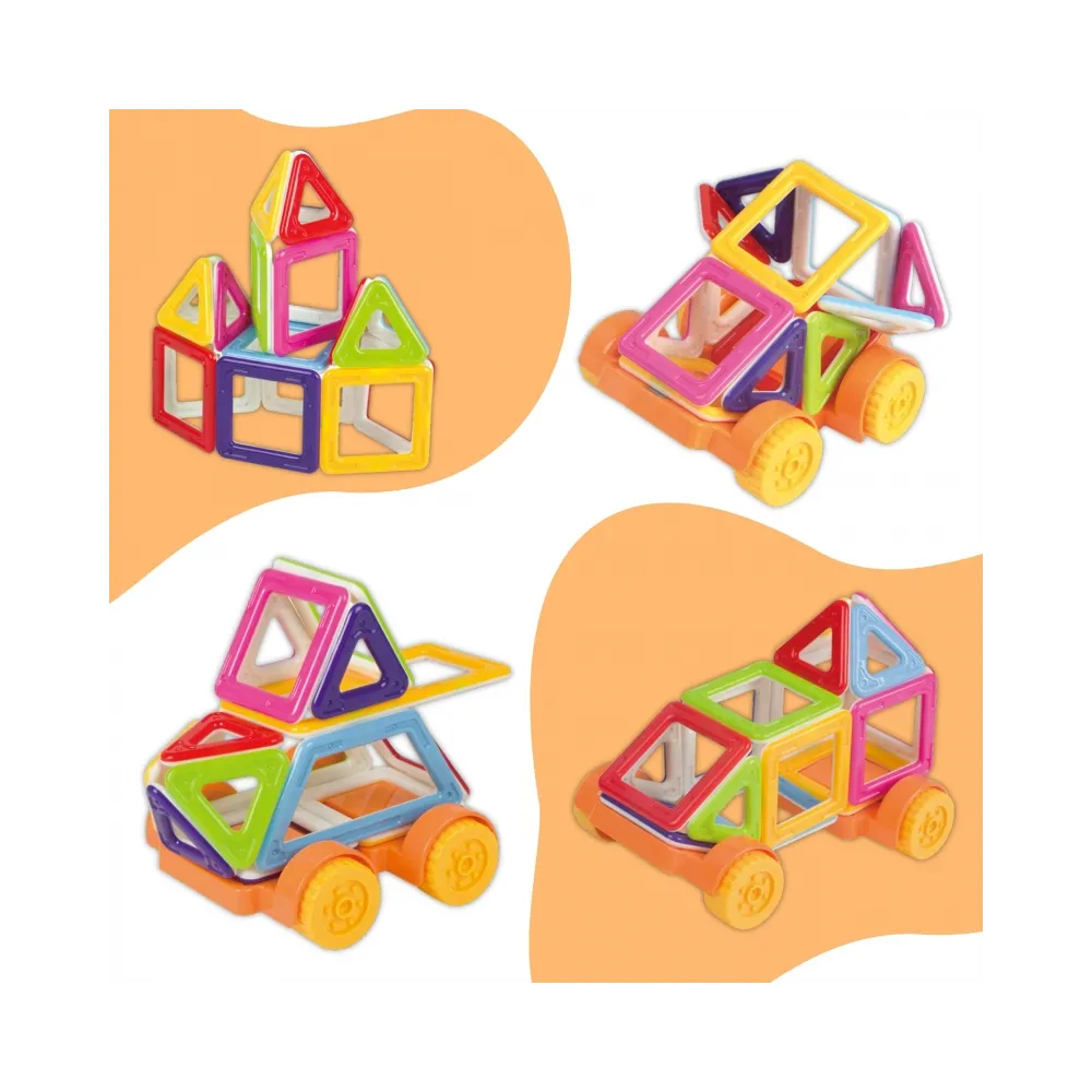 WOOPIE Klocki Magnetyczne Pojazd Mini Budowle STEAM 22el.