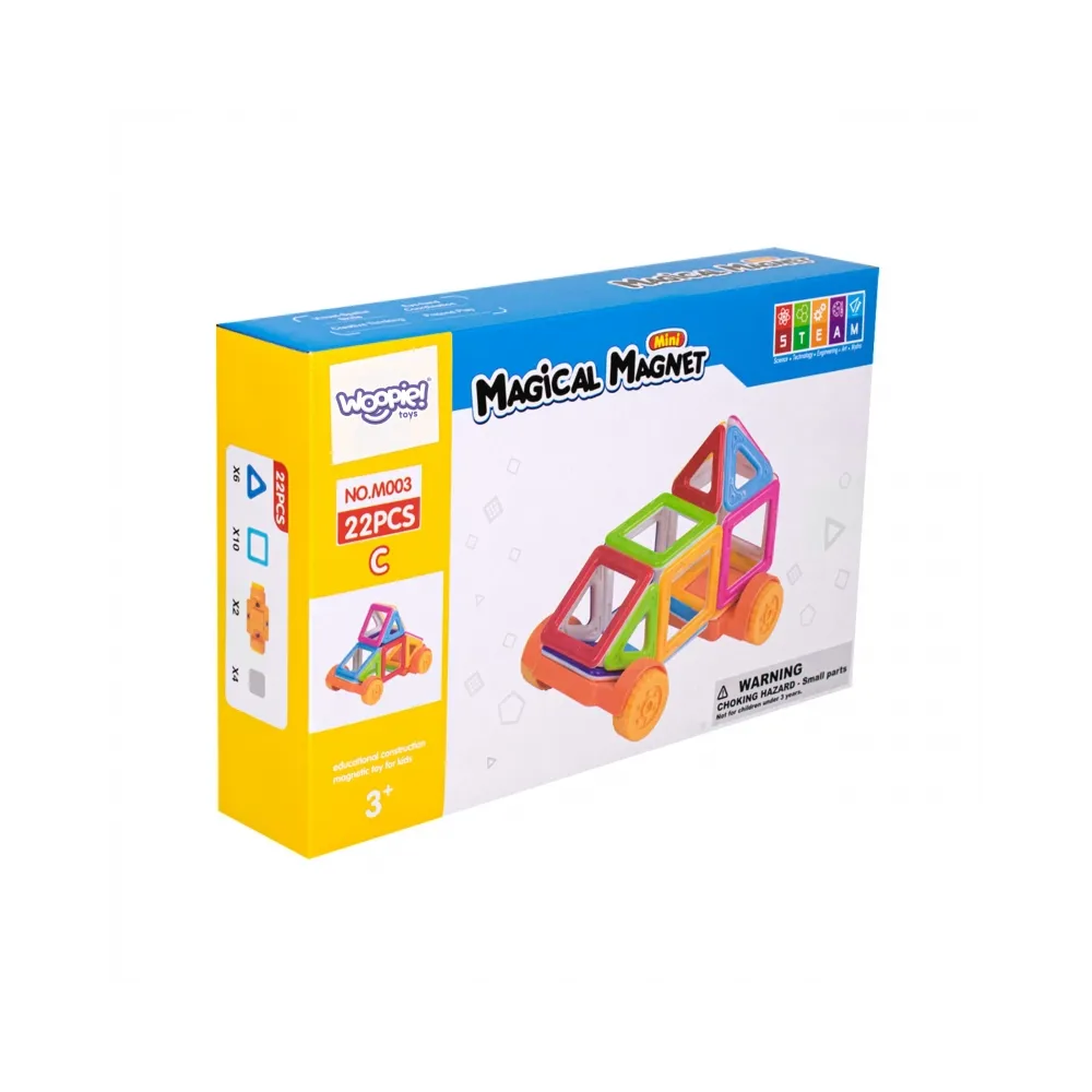 WOOPIE Klocki Magnetyczne Pojazd Mini Budowle STEAM 22el.