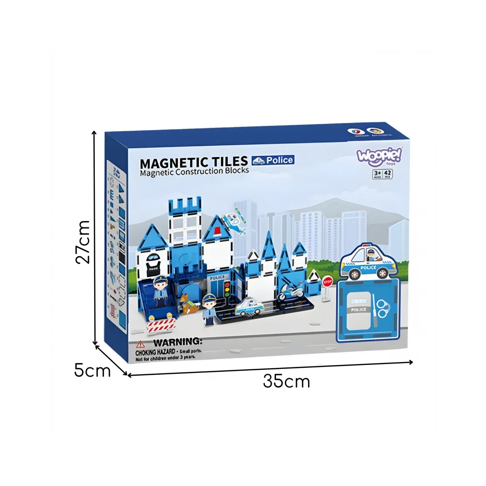 WOOPIE Klocki Magnetyczne 3D Zestaw Komisariat Policji 42el.