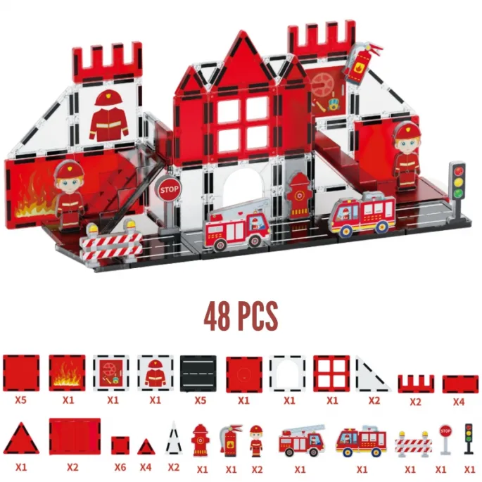 Kreatywna zabawa z klockami WOOPIE w motywie straży pożarnej