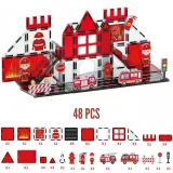 WOOPIE Klocki Magnetyczne 3D Zestaw Straż Pożarna 48el.