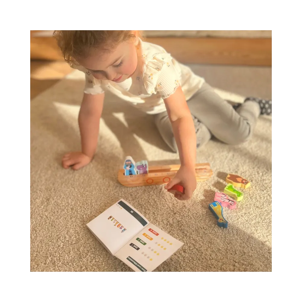 TOOKY TOY Drewniana Układanka Łamigłówki dla Dzieci Noe i Zwierzęta