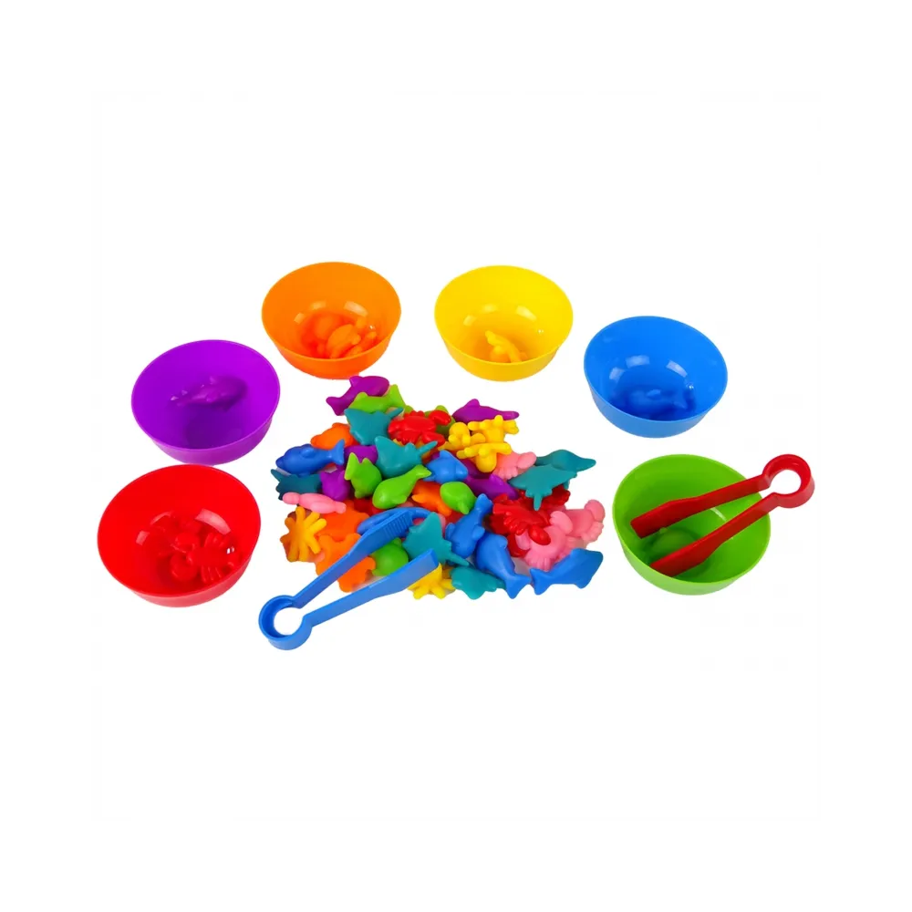 WOOPIE Gra Edukacyjna Montessori Sorter Kolorów Morska Kraina 64 el.