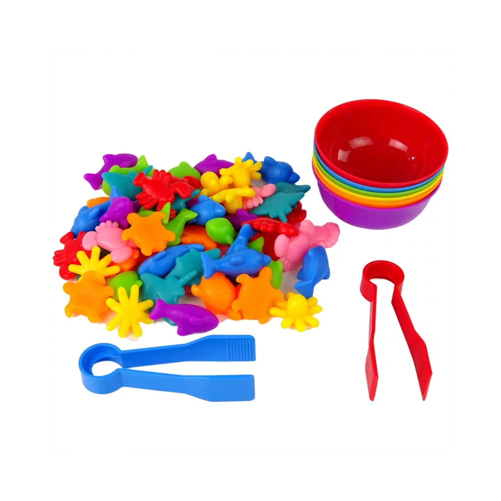 WOOPIE Gra Edukacyjna Montessori Sorter Kolorów Morska Kraina 64 el.