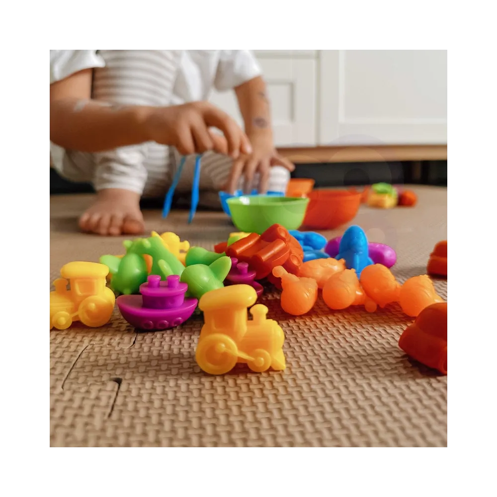 WOOPIE Gra Edukacyjna Montessori Sorter Kolorów Pojazdy 44 el.