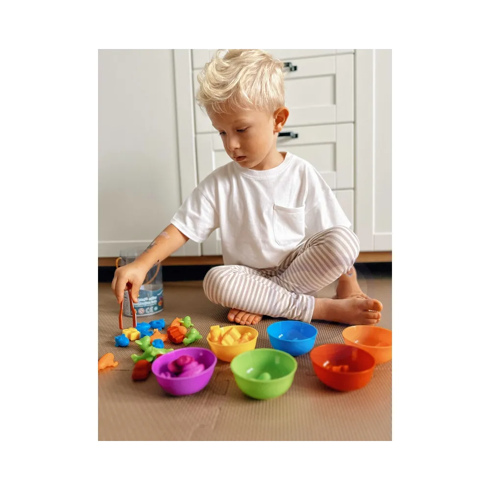 WOOPIE Gra Edukacyjna Montessori Sorter Kolorów Dinozaury 56 el.