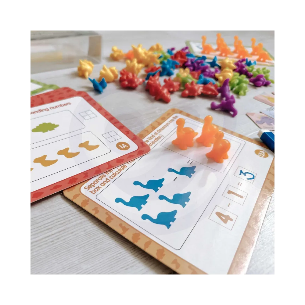 WOOPIE Zestaw Edukacyjny Nauka Liczenia Montessori Sorter Dinozaury 95 el.