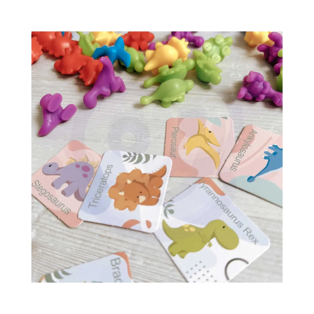 WOOPIE Zestaw Edukacyjny Nauka Liczenia Montessori Sorter Dinozaury 95 el.