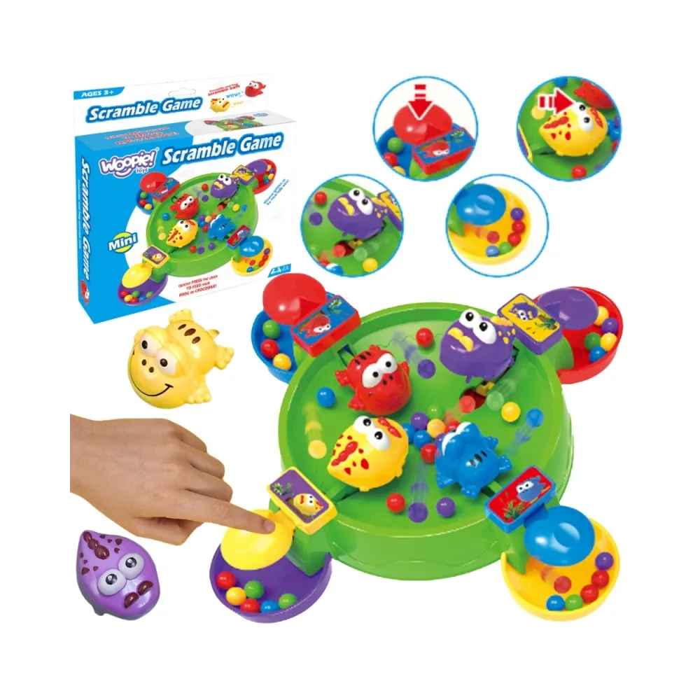 WOOPIE Gra Zręcznościowa Planszowa GŁODNE WESOŁE ŻABKI I KROKODYLKI 3+