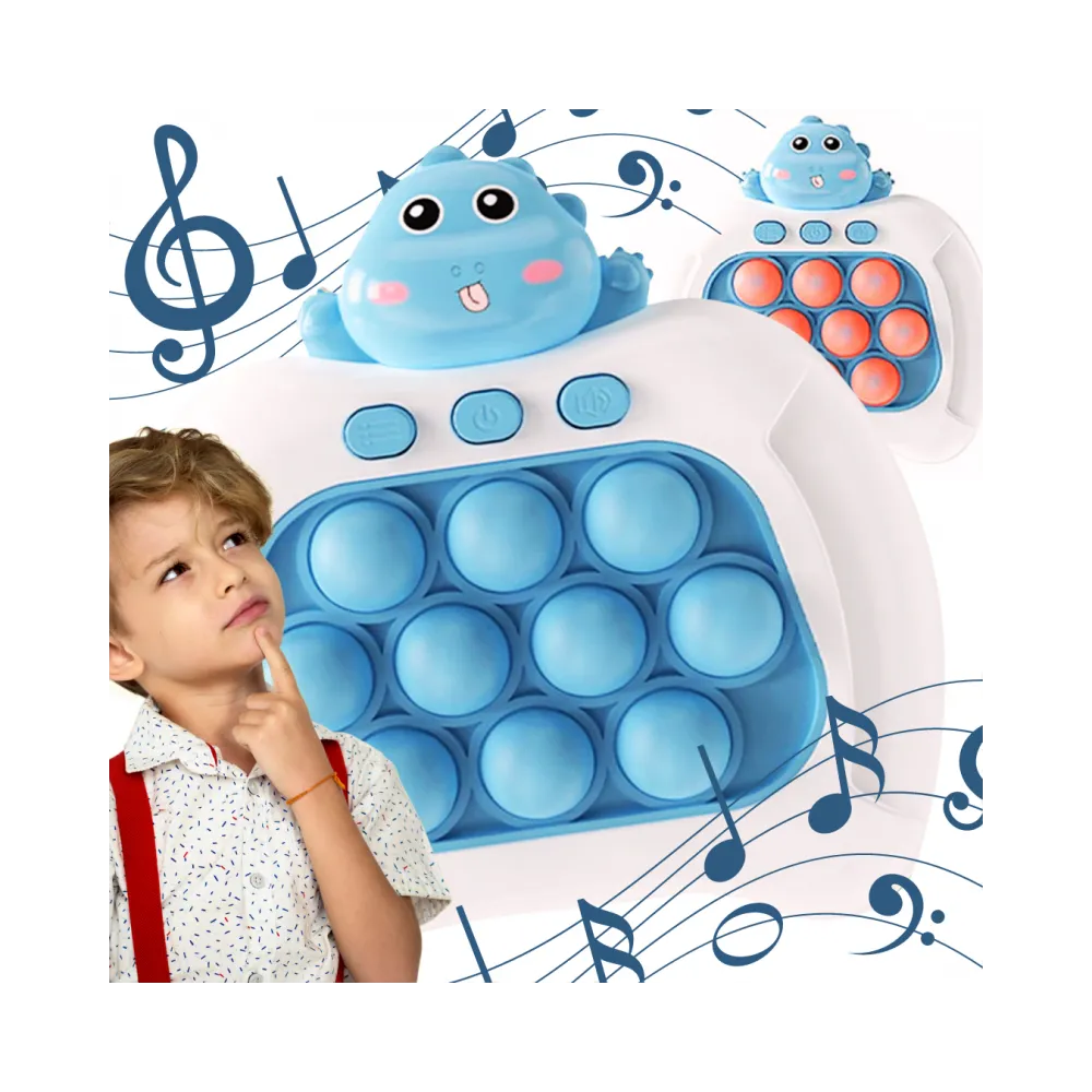 WOOPIE Gra POP IT Elektryczna Antystresowa Zręcznościowa Dinozaur Niebieski