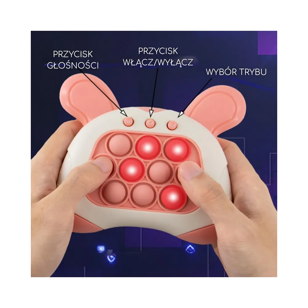 WOOPIE Gra POP IT Elektryczna Antystresowa Zręcznościowa Uszy Króliczka
